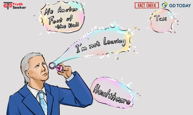 美国政客的承诺讽刺漫画拜登