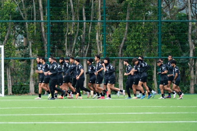 The Jordan national team is warming up. 通讯员 蛇口消息报 供图