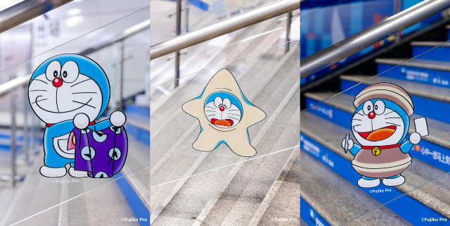 Different styles of Doraemon in the city