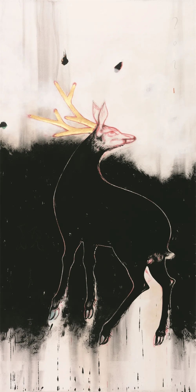 魏青吉 Wei Qingji
八大山人的鹿 Deer after Bada Shan-ren
紙本水墨 Ink on paper